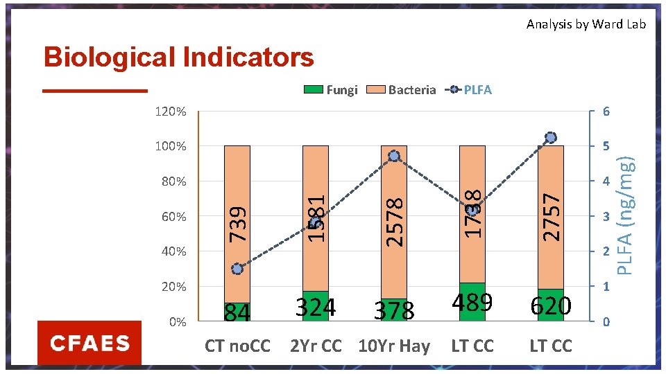 Analysis by Ward Lab Biological Indicators Bacteria PLFA 4 60% 40% 20% 0% 84