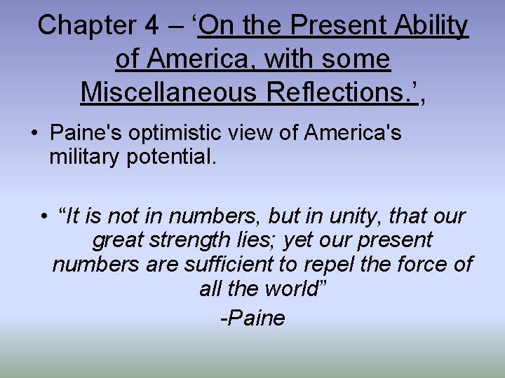 Chapter 4 – ‘On the Present Ability of America, with some Miscellaneous Reflections. ’,