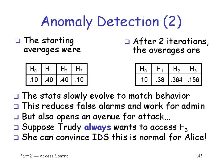 Anomaly Detection (2) q The starting averages were q After 2 iterations, the averages