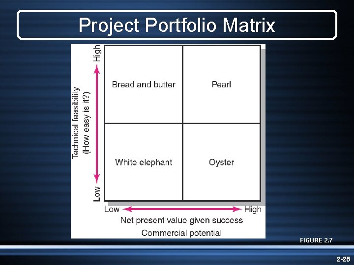 Project Portfolio Matrix FIGURE 2. 7 2 -25 Project Portfolio Matrix FIGURE 2. 7 2 -25