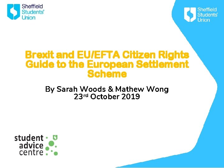 Brexit and EU/EFTA Citizen Rights Guide to the European Settlement Scheme By Sarah Woods