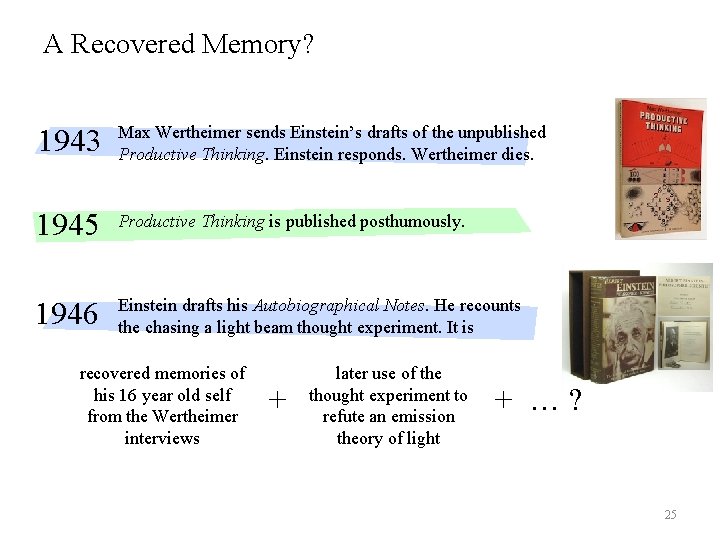 A Recovered Memory? 1943 Max Wertheimer sends Einstein’s drafts of the unpublished Productive Thinking. A Recovered Memory? 1943 Max Wertheimer sends Einstein’s drafts of the unpublished Productive Thinking.