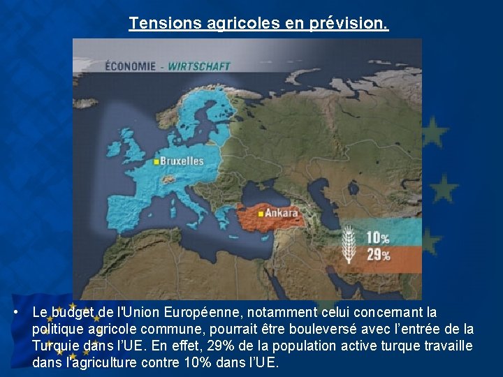 Tensions agricoles en prévision. • Le budget de l'Union Européenne, notamment celui concernant la
