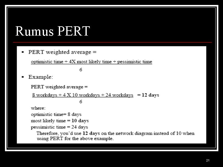 Rumus PERT 21 