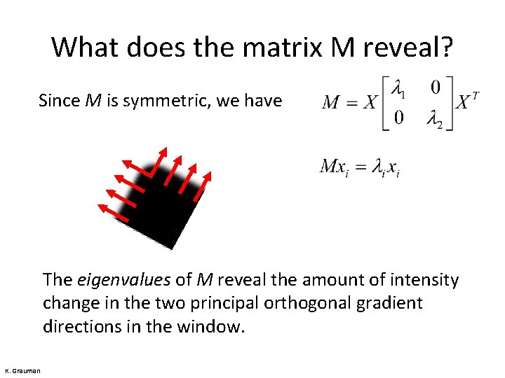 What does the matrix M reveal? Since M is symmetric, we have The eigenvalues