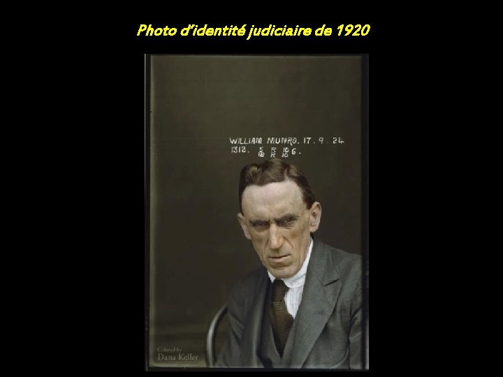 Photo d’identité judiciaire de 1920 