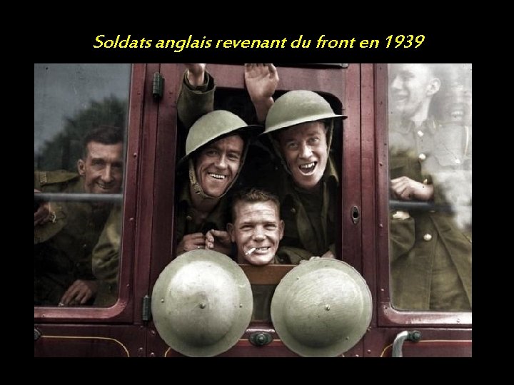 Soldats anglais revenant du front en 1939 