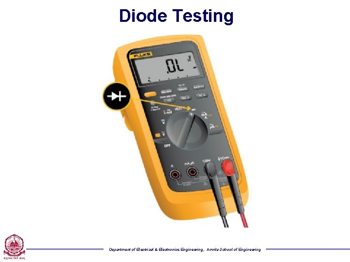 Diode Testing Department of Electrical & Electronics Engineering, Amrita School of Engineering 