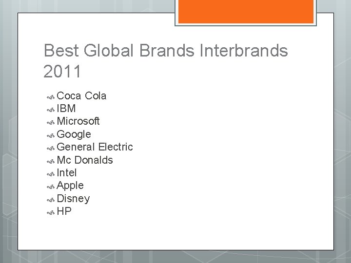 Best Global Brands Interbrands 2011 Coca Cola IBM Microsoft Google General Electric Mc Donalds
