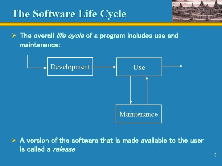The Software Life Cycle Ø The overall life cycle of a program includes use