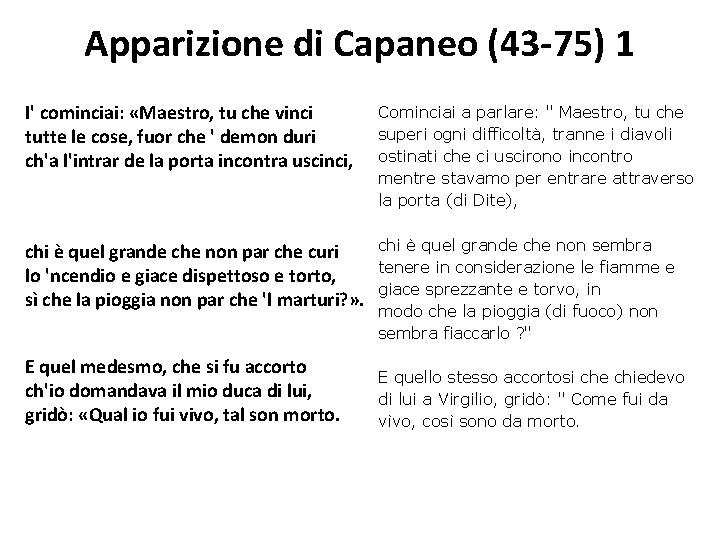 Apparizione di Capaneo (43 -75) 1 I' cominciai: «Maestro, tu che vinci tutte le Apparizione di Capaneo (43 -75) 1 I' cominciai: «Maestro, tu che vinci tutte le