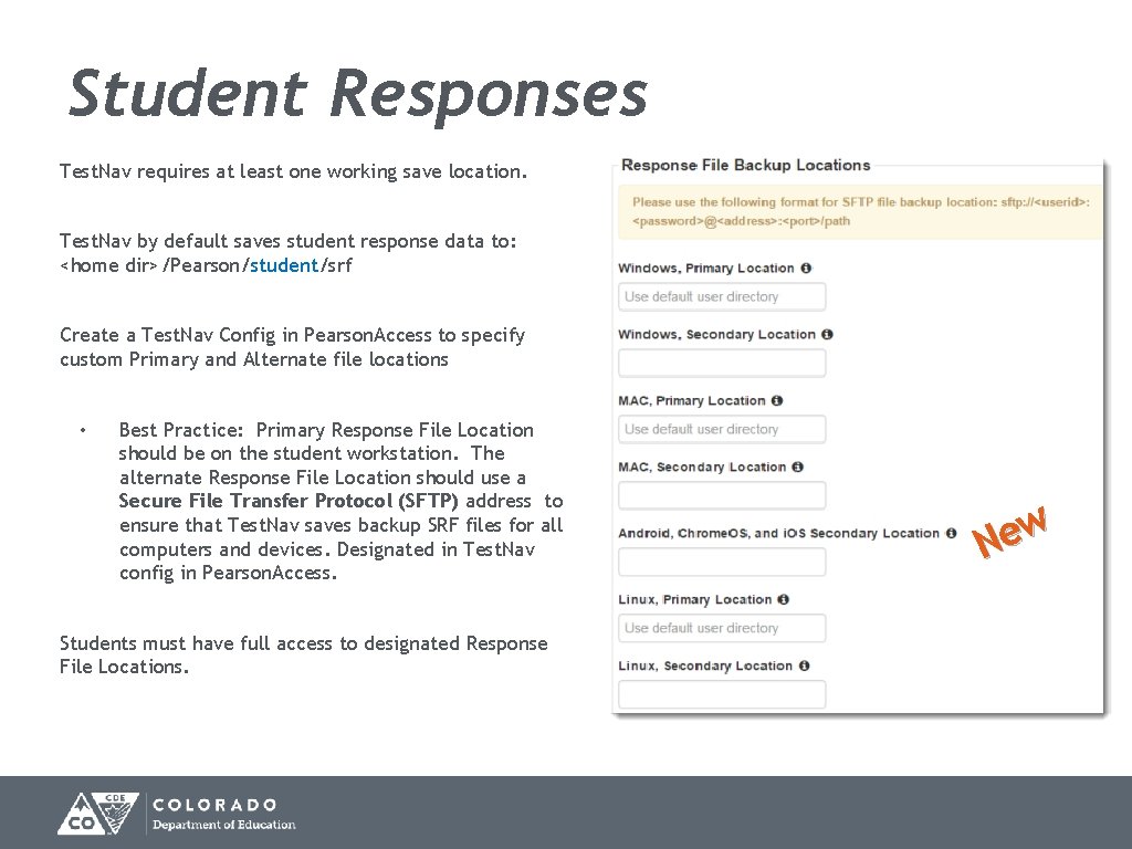 Student Responses Test. Nav requires at least one working save location. Test. Nav by