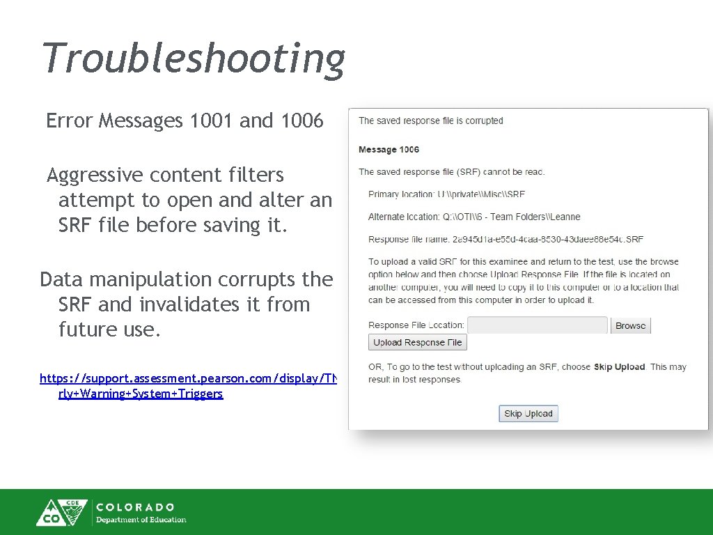 Troubleshooting Error Messages 1001 and 1006 Aggressive content filters attempt to open and alter