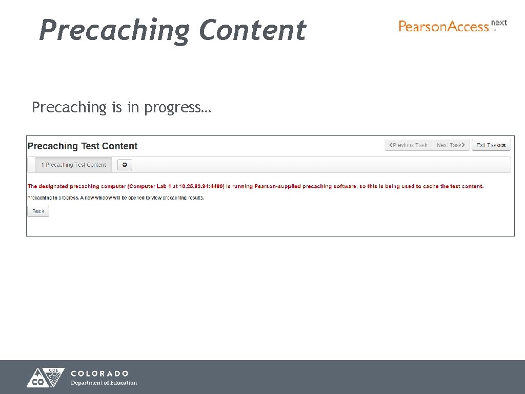 Precaching Content Precaching is in progress… 