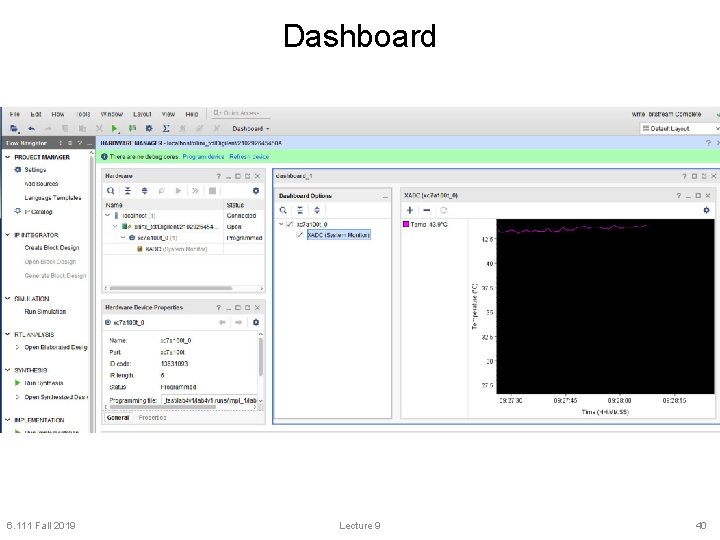 Dashboard 6. 111 Fall 2019 Lecture 9 40 