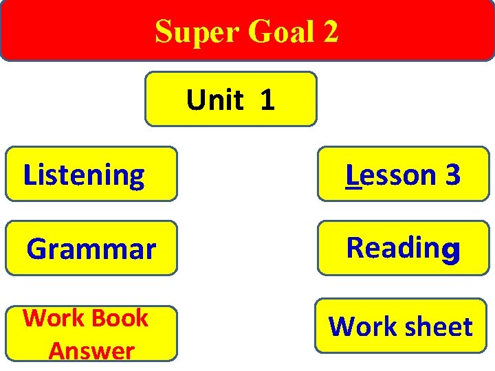 Super Goal 2 Unit 1 Listening Lesson 3 Grammar Reading Work Book Answer Work Super Goal 2 Unit 1 Listening Lesson 3 Grammar Reading Work Book Answer Work