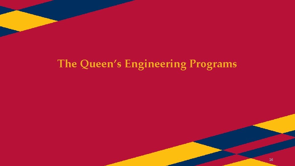 The Queen’s Engineering Programs 16 
