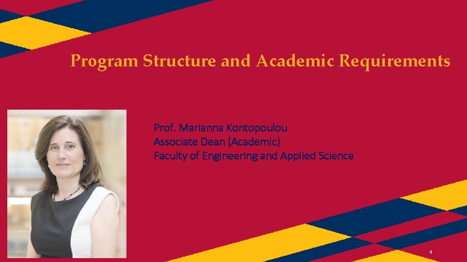 Program Structure and Academic Requirements Prof. Marianna Kontopoulou Associate Dean (Academic) Faculty of Engineering