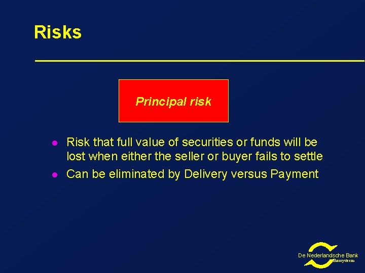 Risks Principal risk l l Risk that full value of securities or funds will Risks Principal risk l l Risk that full value of securities or funds will