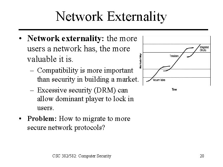 Network Externality • Network externality: the more users a network has, the more valuable