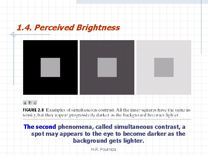 1. 4. Perceived Brightness The second phenomena, called simultaneous contrast, a spot may appears