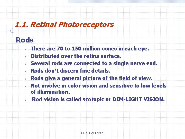 1. 1. Retinal Photoreceptors Rods • • There are 70 to 150 million cones