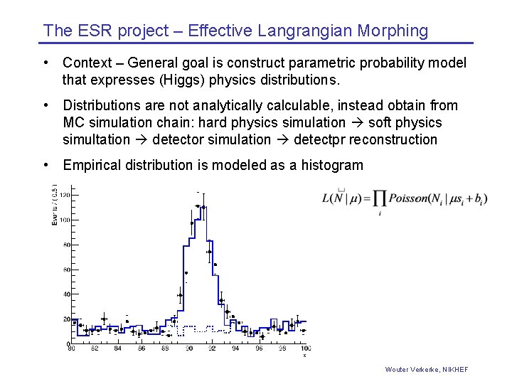 The ESR project – Effective Langrangian Morphing • Context – General goal is construct The ESR project – Effective Langrangian Morphing • Context – General goal is construct