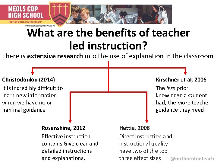 What are the benefits of teacher led instruction? There is extensive research into the What are the benefits of teacher led instruction? There is extensive research into the