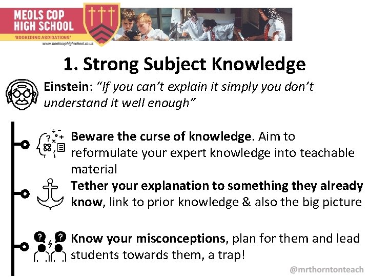 1. Strong Subject Knowledge Einstein: “If you can’t explain it simply you don’t understand 1. Strong Subject Knowledge Einstein: “If you can’t explain it simply you don’t understand
