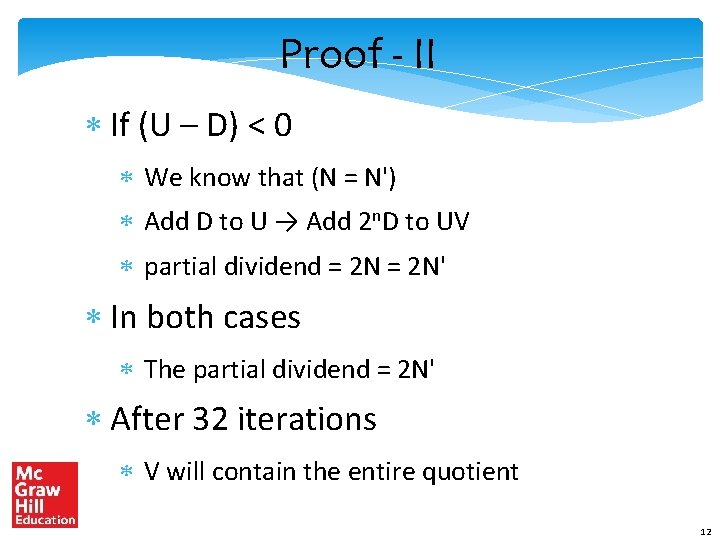 Proof - II * If (U – D) < 0 * We know that