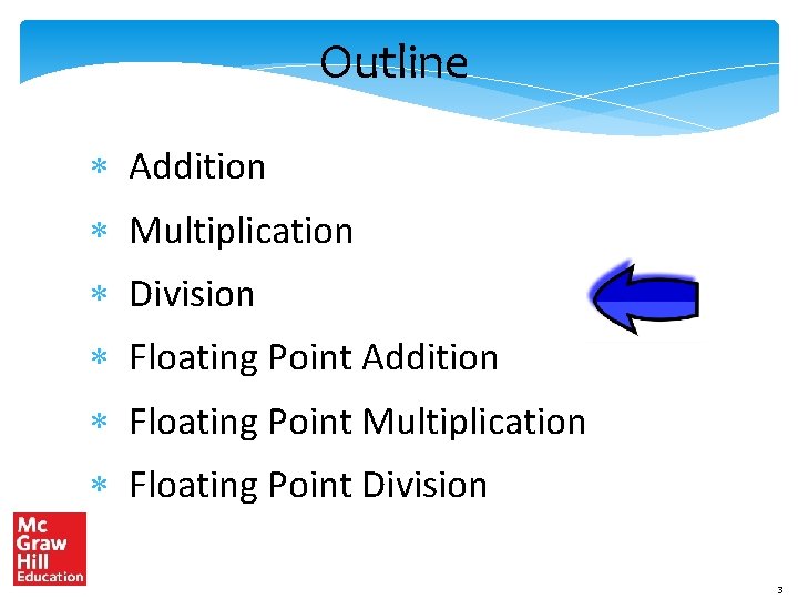 Outline * Addition * Multiplication * Division * Floating Point Addition * Floating Point