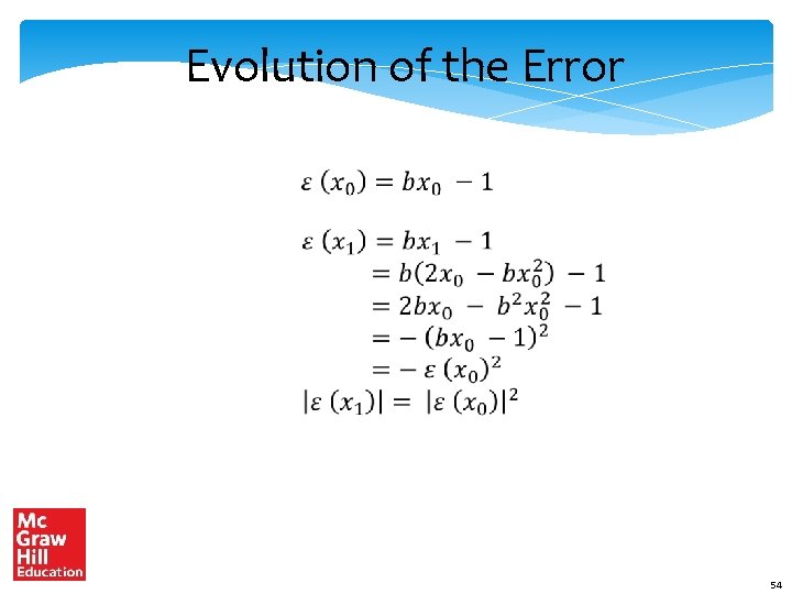 Evolution of the Error 54 