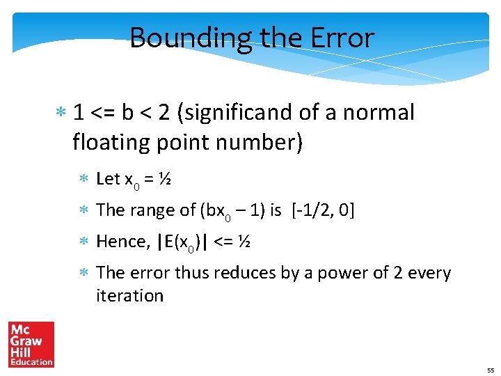 Bounding the Error * 1 <= b < 2 (significand of a normal floating