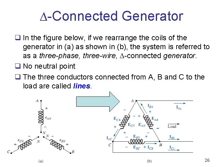 ∆-Connected Generator q In the figure below, if we rearrange the coils of the