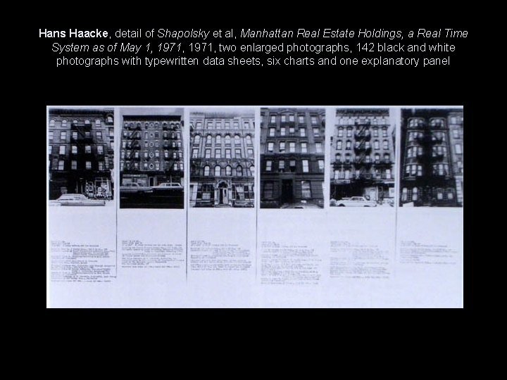Hans Haacke, detail of Shapolsky et al, Manhattan Real Estate Holdings, a Real Time
