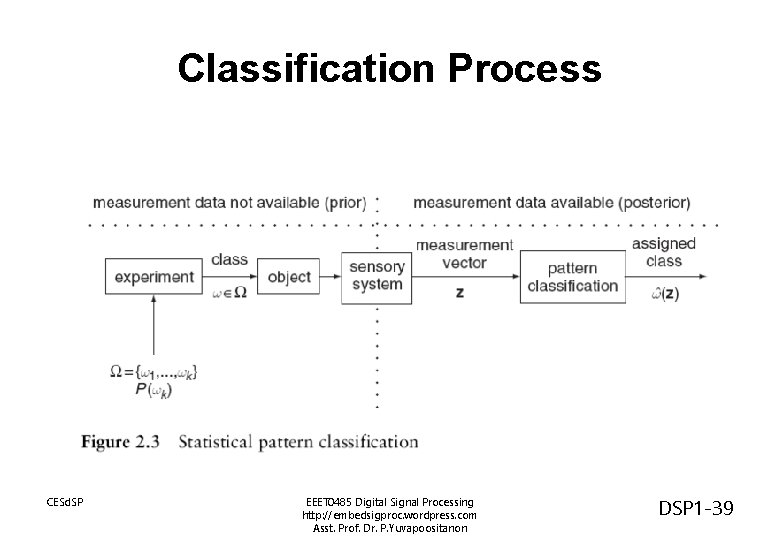 Classification Process CESd. SP EEET 0485 Digital Signal Processing http: //embedsigproc. wordpress. com Asst.