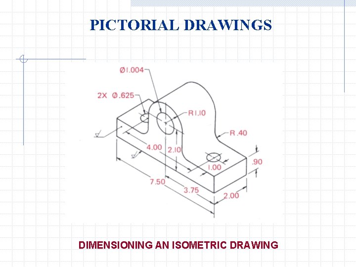 PICTORIAL DRAWINGS DIMENSIONING AN ISOMETRIC DRAWING 