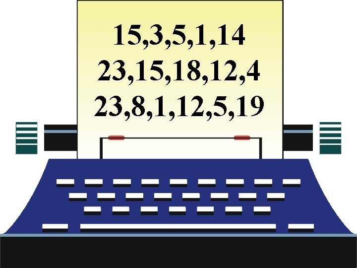 15, 3, 5, 1, 14 23, 15, 18, 12, 4 23, 8, 1, 12,