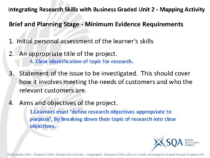 Integrating Research Skills with Business Graded Unit 2 - Mapping Activity Brief and Planning