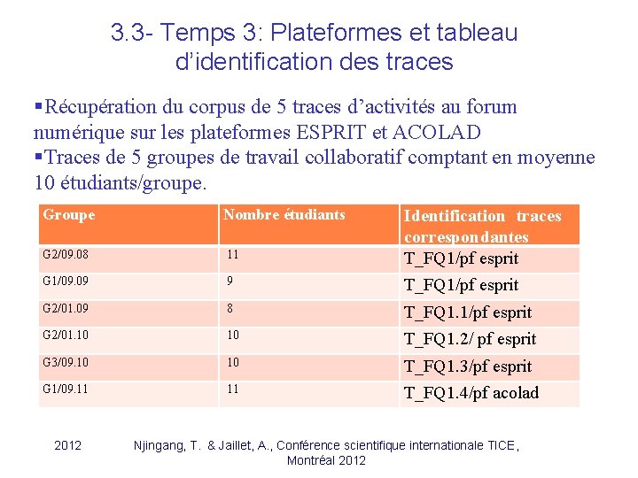 3. 3 - Temps 3: Plateformes et tableau d’identification des traces §Récupération du corpus 3. 3 - Temps 3: Plateformes et tableau d’identification des traces §Récupération du corpus