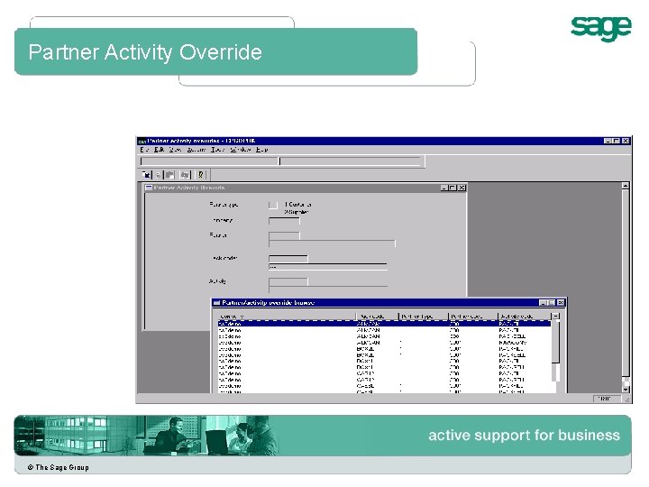 Partner Activity Override © The Sage Group 