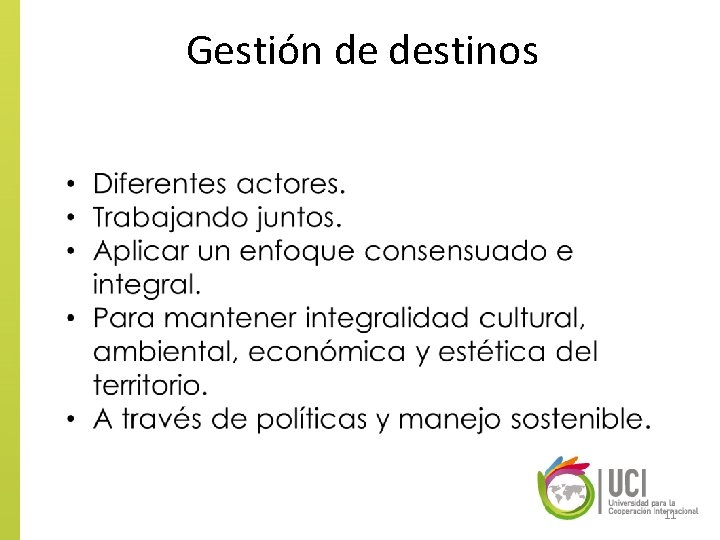 Gestión de destinos 11 