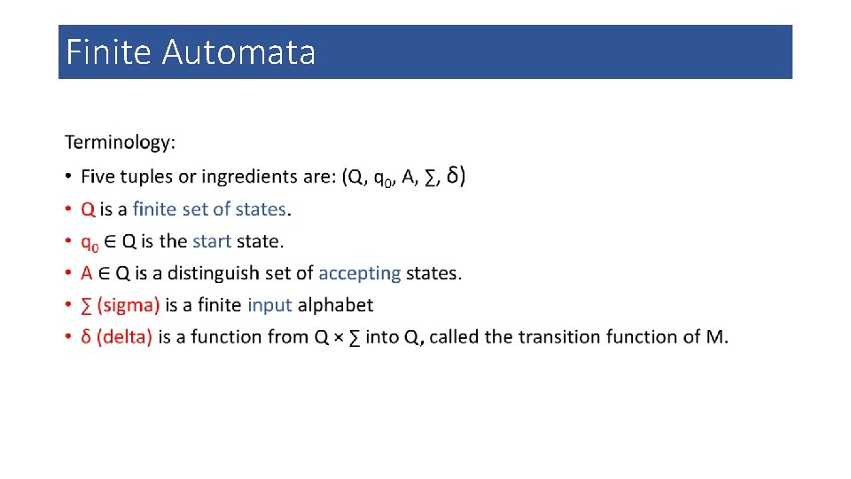 Finite Automata • 