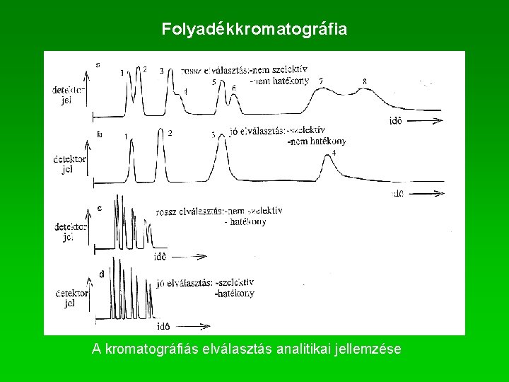 Folyadékkromatográfia A kromatográfiás elválasztás analitikai jellemzése 