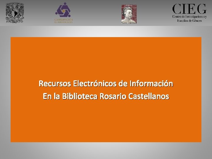 Recursos Electrónicos de Información En la Biblioteca Rosario Castellanos 