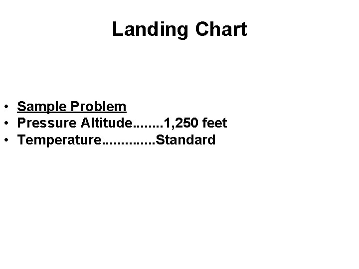 Landing Chart • Sample Problem • Pressure Altitude. . . . 1, 250 feet