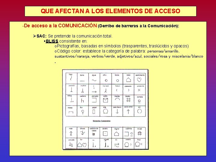 QUE AFECTAN A LOS ELEMENTOS DE ACCESO -De acceso a la COMUNICACIÓN (Derribo de