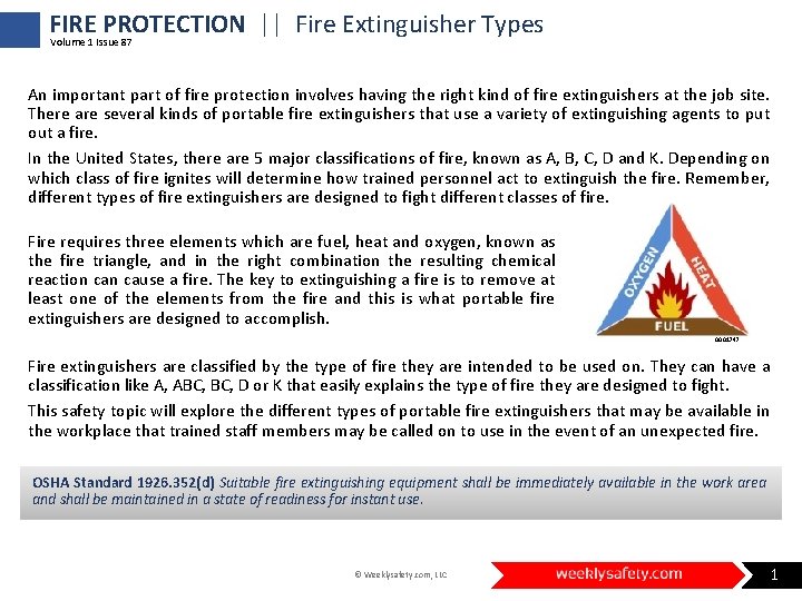 FIRE PROTECTION || Fire Extinguisher Types Volume 1 Issue 87 An important part of FIRE PROTECTION || Fire Extinguisher Types Volume 1 Issue 87 An important part of