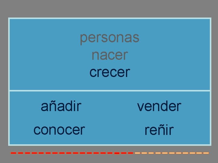 personas nacer crecer añadir vender conocer reñir personas nacer crecer añadir vender conocer reñir
