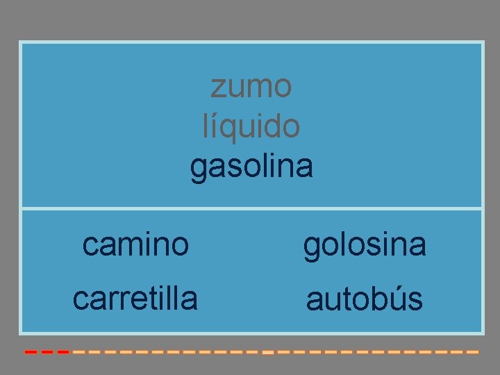 zumo líquido gasolina camino golosina carretilla autobús zumo líquido gasolina camino golosina carretilla autobús
